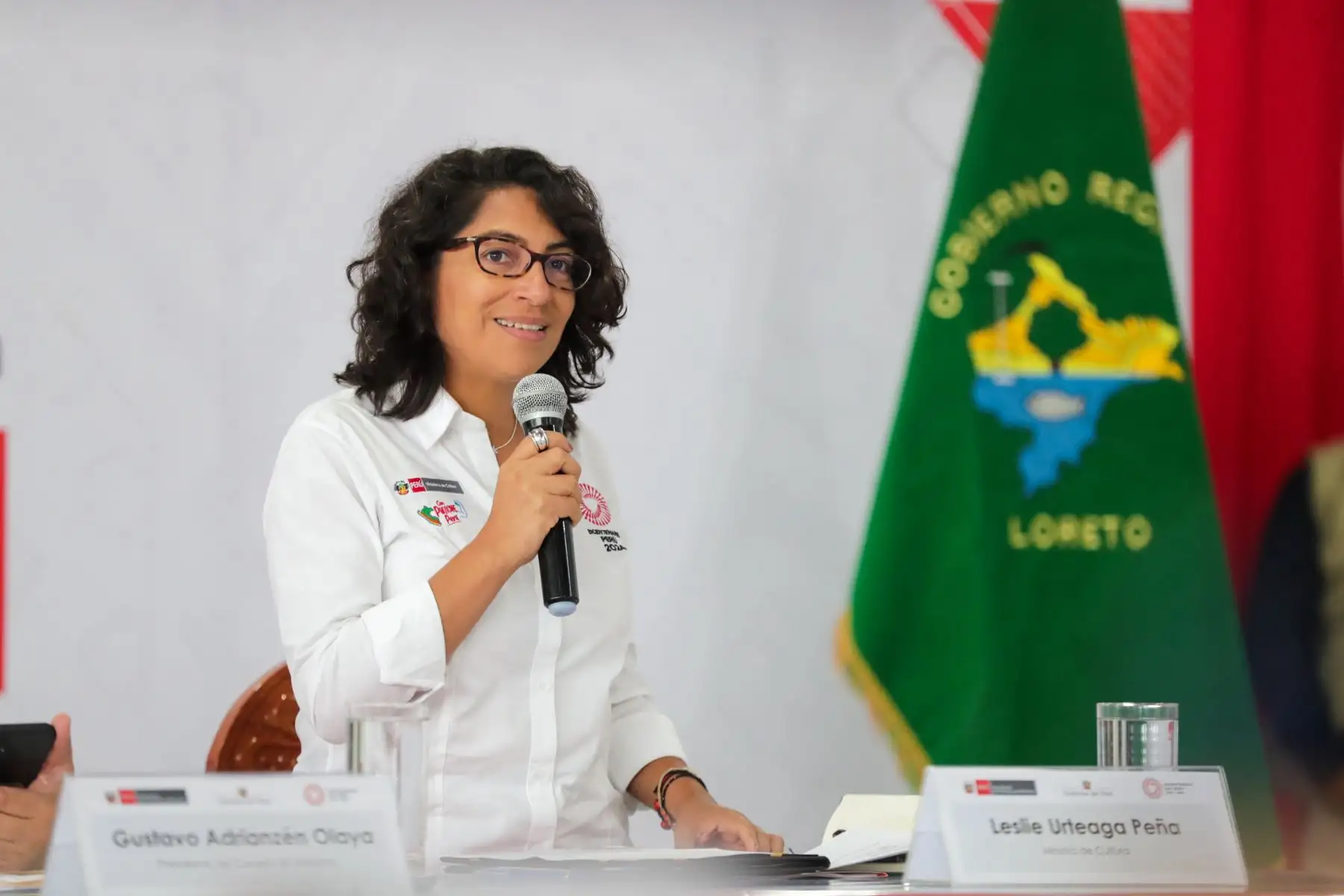Desde Iquitos, la ministra de Cultura, Leslie Urteaga, participa en la mesa de trabajo "Articulación para el desarrollo y la reactivación económica de Loreto", junto al jefe del Gabinete y demás ministros. Foto: ANDINA/PCM