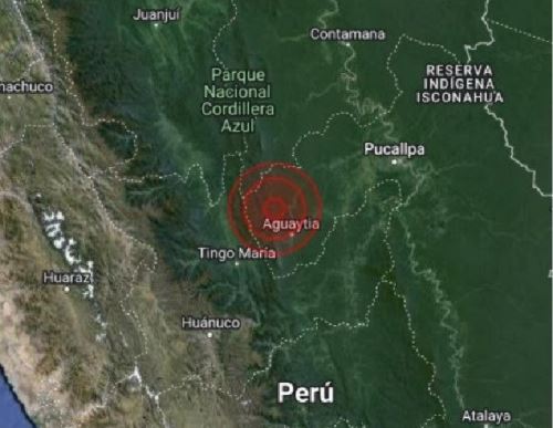 Un temblor de magnitud 5.0 se registró esta mañana en la región Ucayali, informó el IGP.