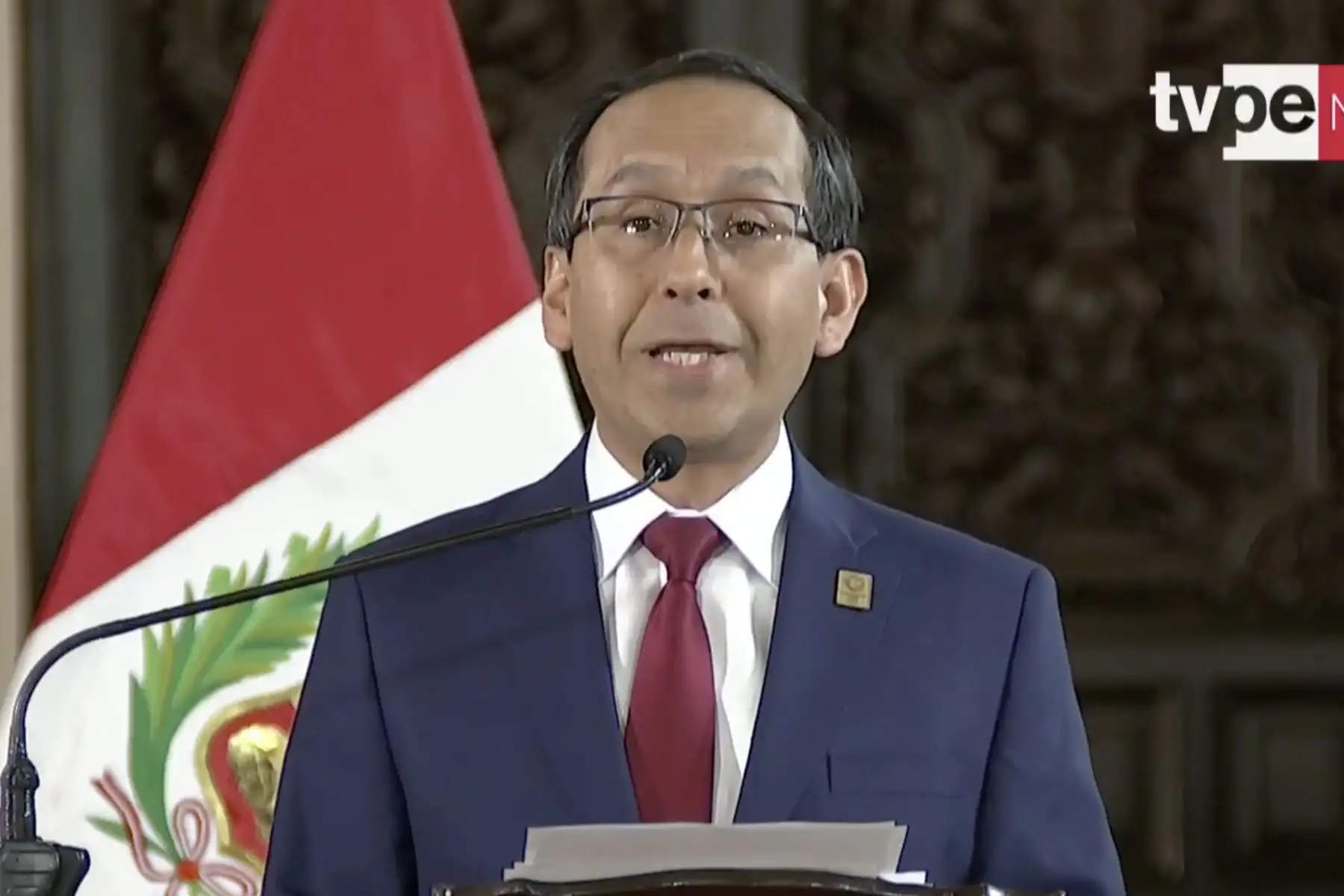 Fredy Hinojosa, vocero presidencial, en conferencia de prensa hoy. ANDINA/Difusión