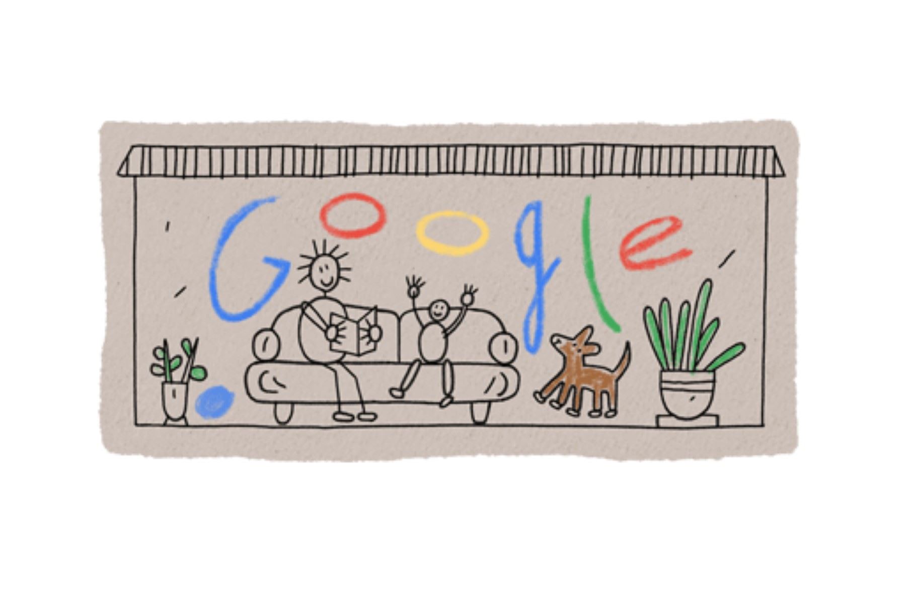 El doodle de Google por el Día de la Madre está visible en Chile, Perú, Colombia, Brasil, y otros.