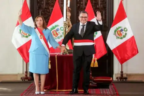 Juan José Santiváñez Antúnez jura como ministro del Interior en la sala Eléspuru de Palacio de Gobierno. ANDINA/Prensa Presidencia