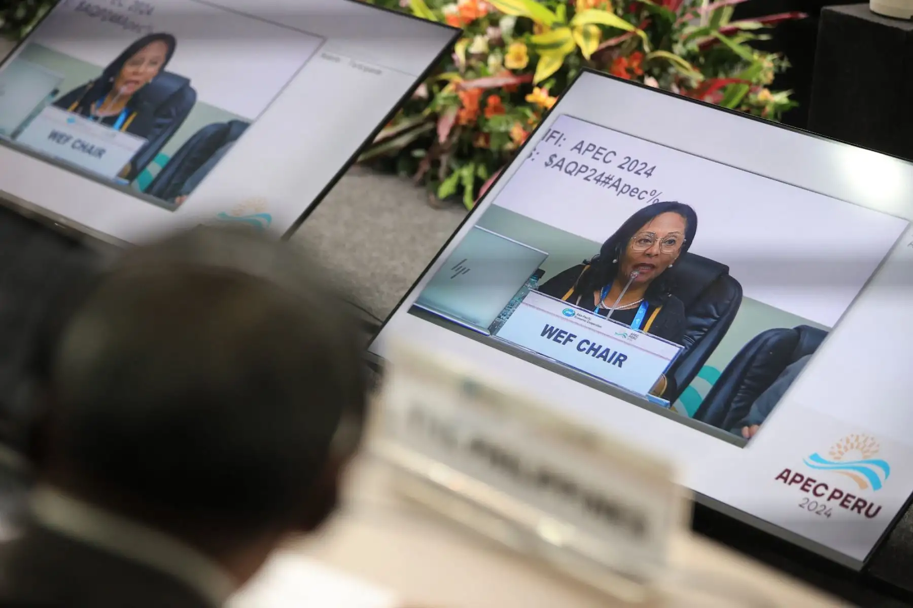 La presidenta Dina Boluarte participa en la reunión de ministras y ministros de los sectores mujer y comercio, integrantes de las 21 economías de APEC Asia Pacífico, realizada en Arequipa.  Foto: ANDINA/ Prensa Presidencia