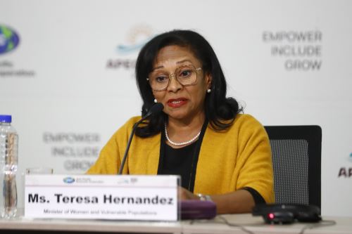 Ministra de Mujer y Poblaciones Vulnerables, Teresa Hernández. Foto: ANDINA/Daniel Bracamonte