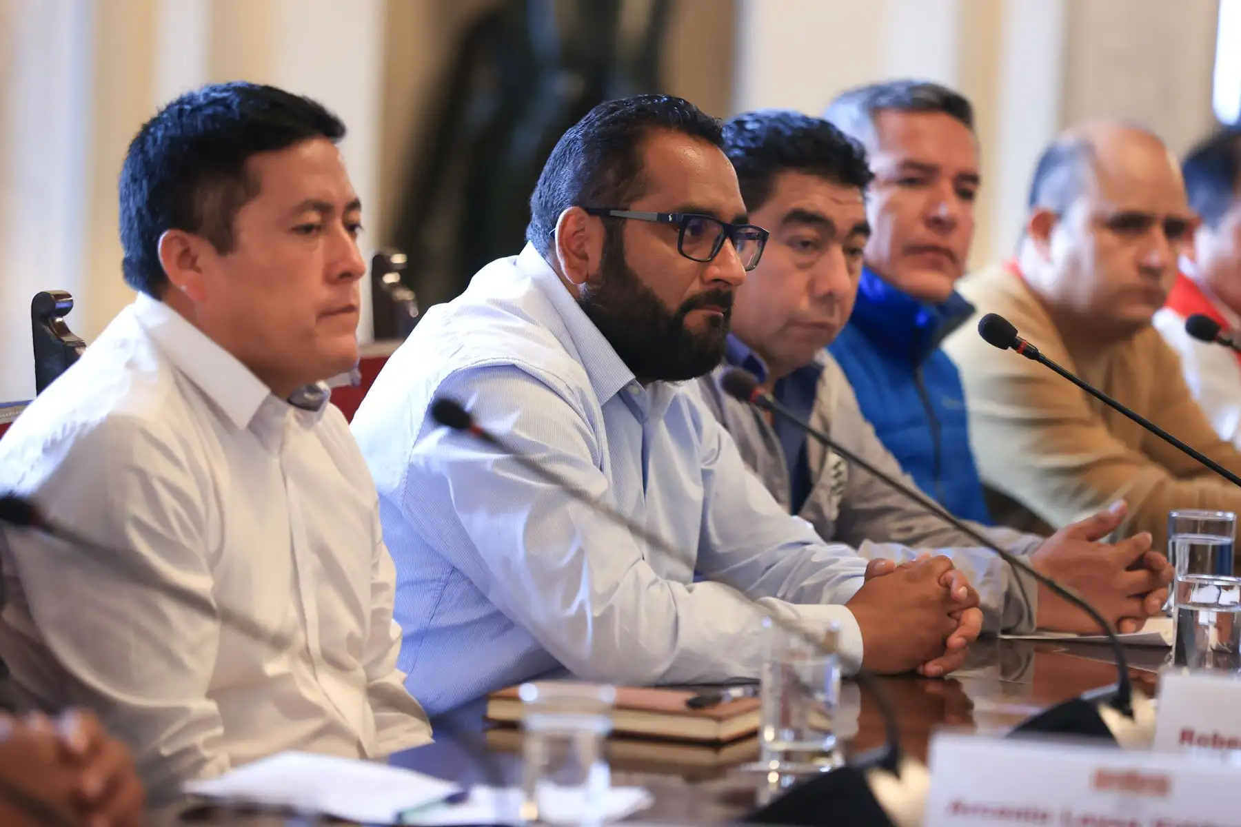 La presidenta Dina Boluarte sostuvo una reunión de trabajo, en Palacio de Gobierno, con alcaldes provinciales y distritales de las provincias de Pataz y Sánchez Carrión, de La Libertad. 
Foto: ANDINA/Prensa Presidencia