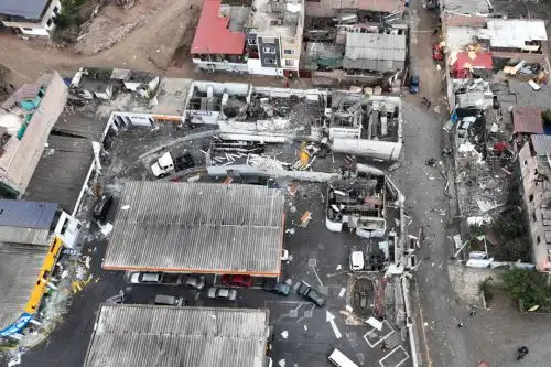 Zona afectada directamente por la explosión de gas. ANDINA/Braian Reyna