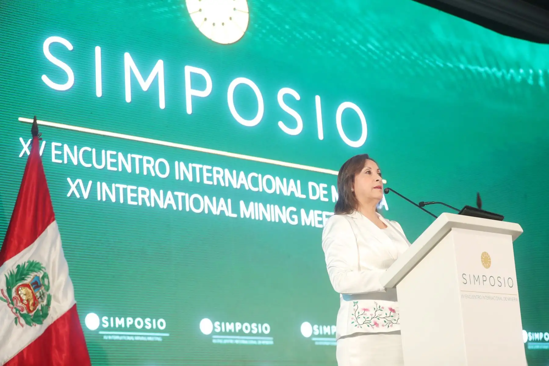 La jefa de Estado, Dina Boluarte, inauguró Simposio - XV Encuentro Internacional de Minería.
Foto: ANDINA/ Prensa Presidencia