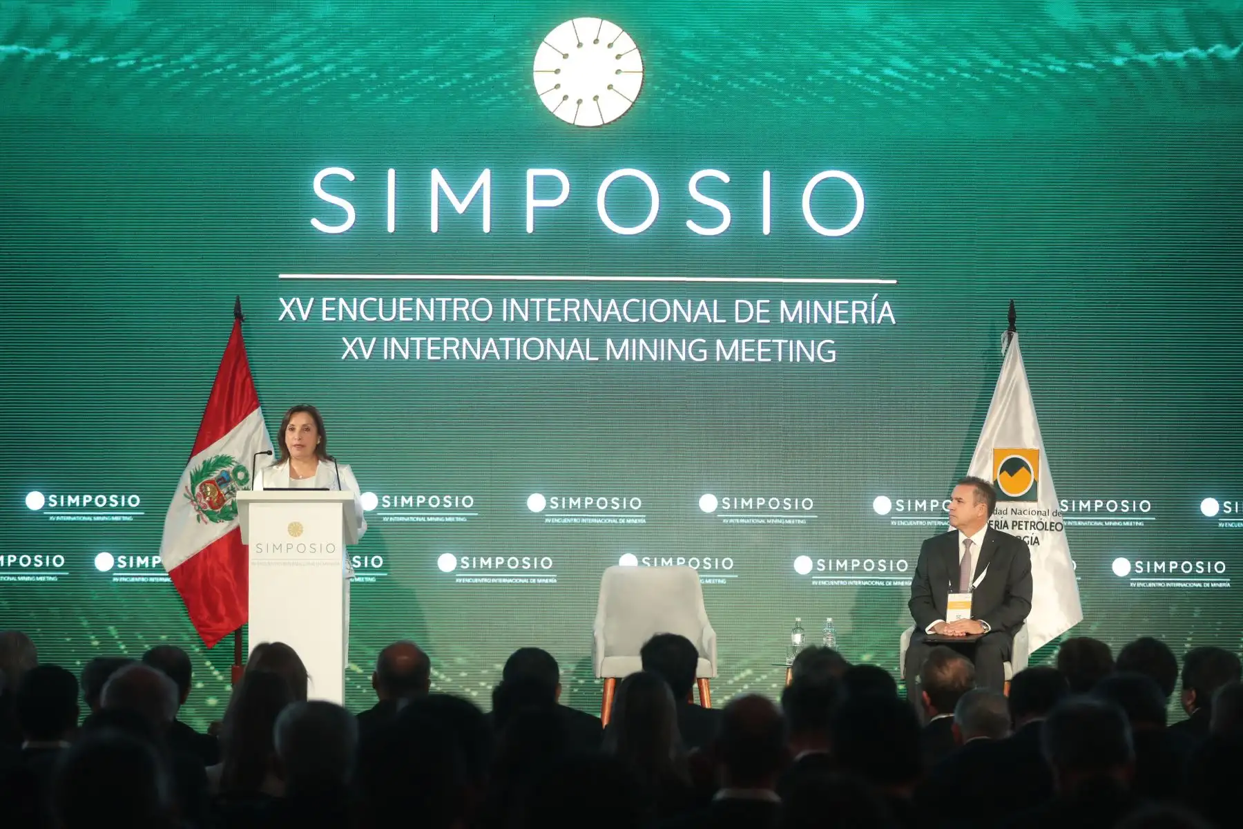 La jefa de Estado, Dina Boluarte, inauguró Simposio - XV Encuentro Internacional de Minería.
Foto: ANDINA/ Prensa Presidencia