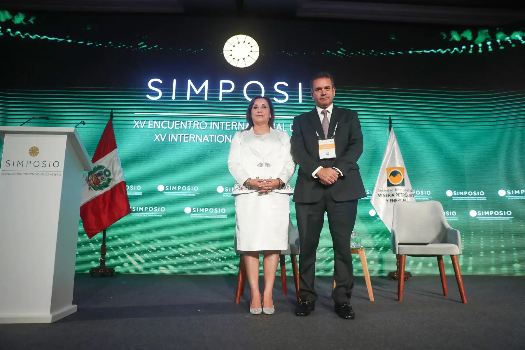La jefa de Estado, Dina Boluarte, inauguró Simposio - XV Encuentro Internacional de Minería.
Foto: ANDINA/ Prensa Presidencia