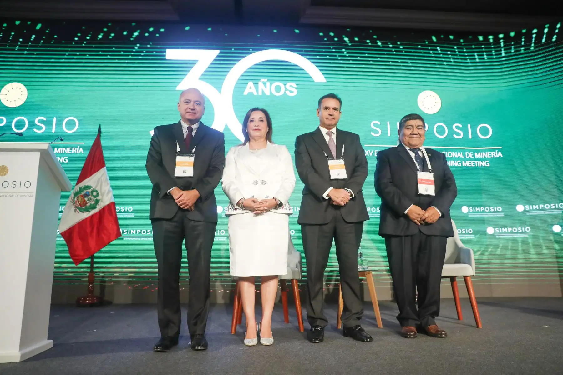 La jefa de Estado, Dina Boluarte, inauguró Simposio - XV Encuentro Internacional de Minería.
Foto: ANDINA/ Prensa Presidencia