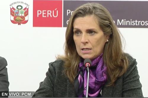 Ministra de Vivienda, Construcción y Saneamiento, Hania Pérez de Cuéllar. Imagen: Captura de TV