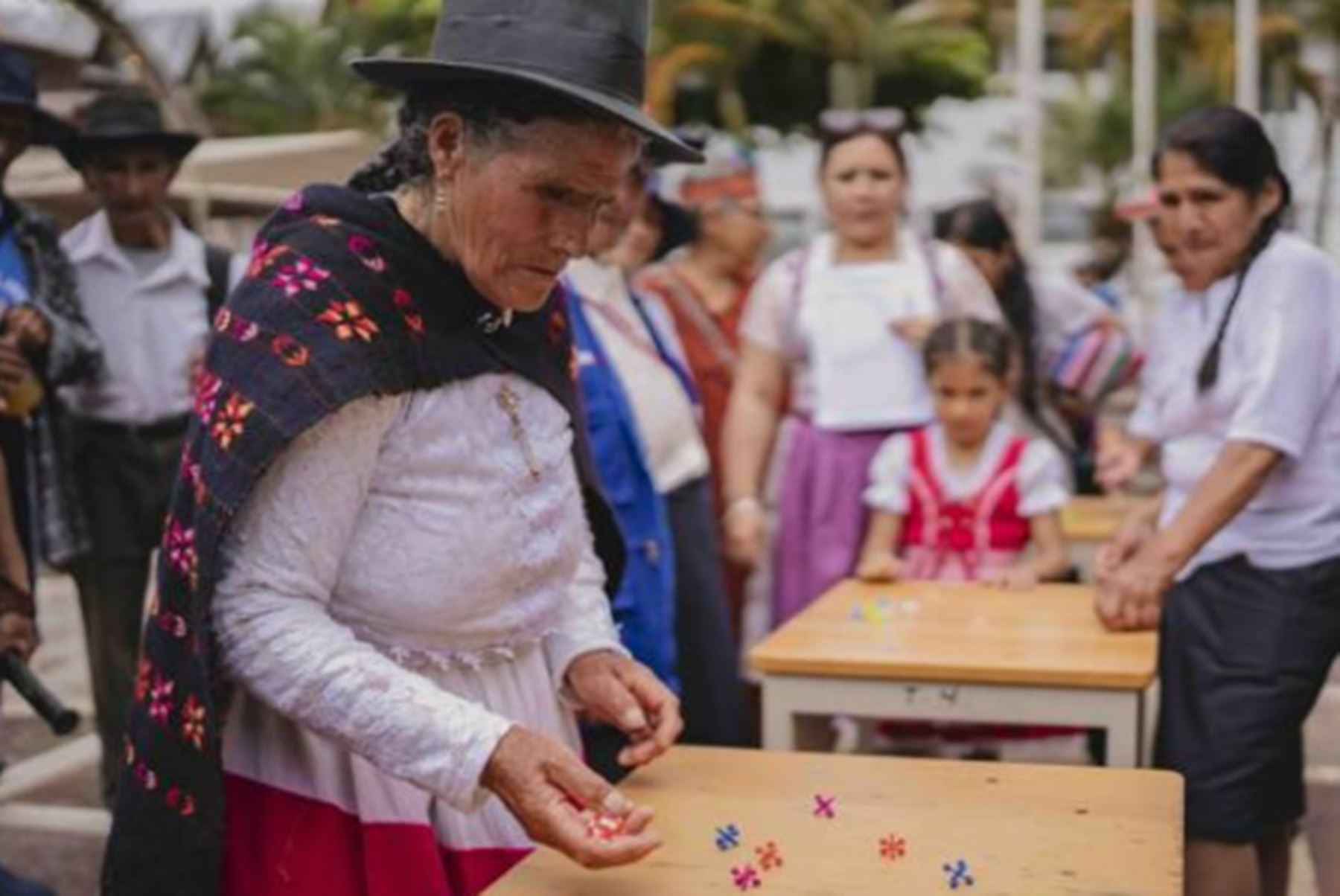 Utilia Rojas, usuaria de Pensión 65 y campeona del III Encuentro de Juegos Ancestrales realizado en el distrito de Pozuzo, provincia de Oxapampa, departamento de Pasco.