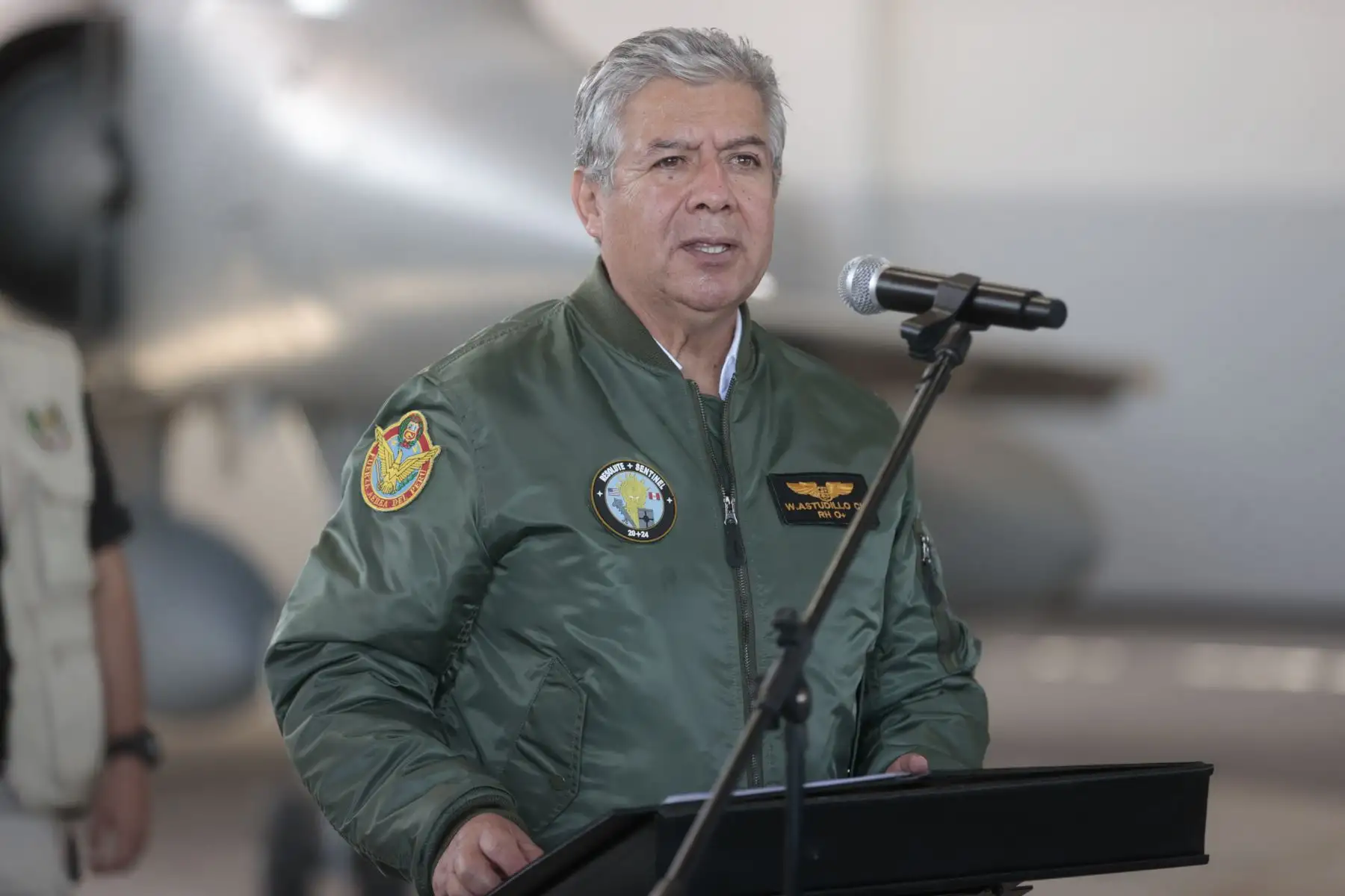 El ministro de Defensa, Walter Astudillo, inauguró hoy el ejercicio militar multinacional Resolute Sentinel 2024, que se realiza en el país con la participación de Brasil, Chile, Colombia, Ecuador, Estado Unidos y Francia. Foto: ANDINA/ Vidal Tarqui