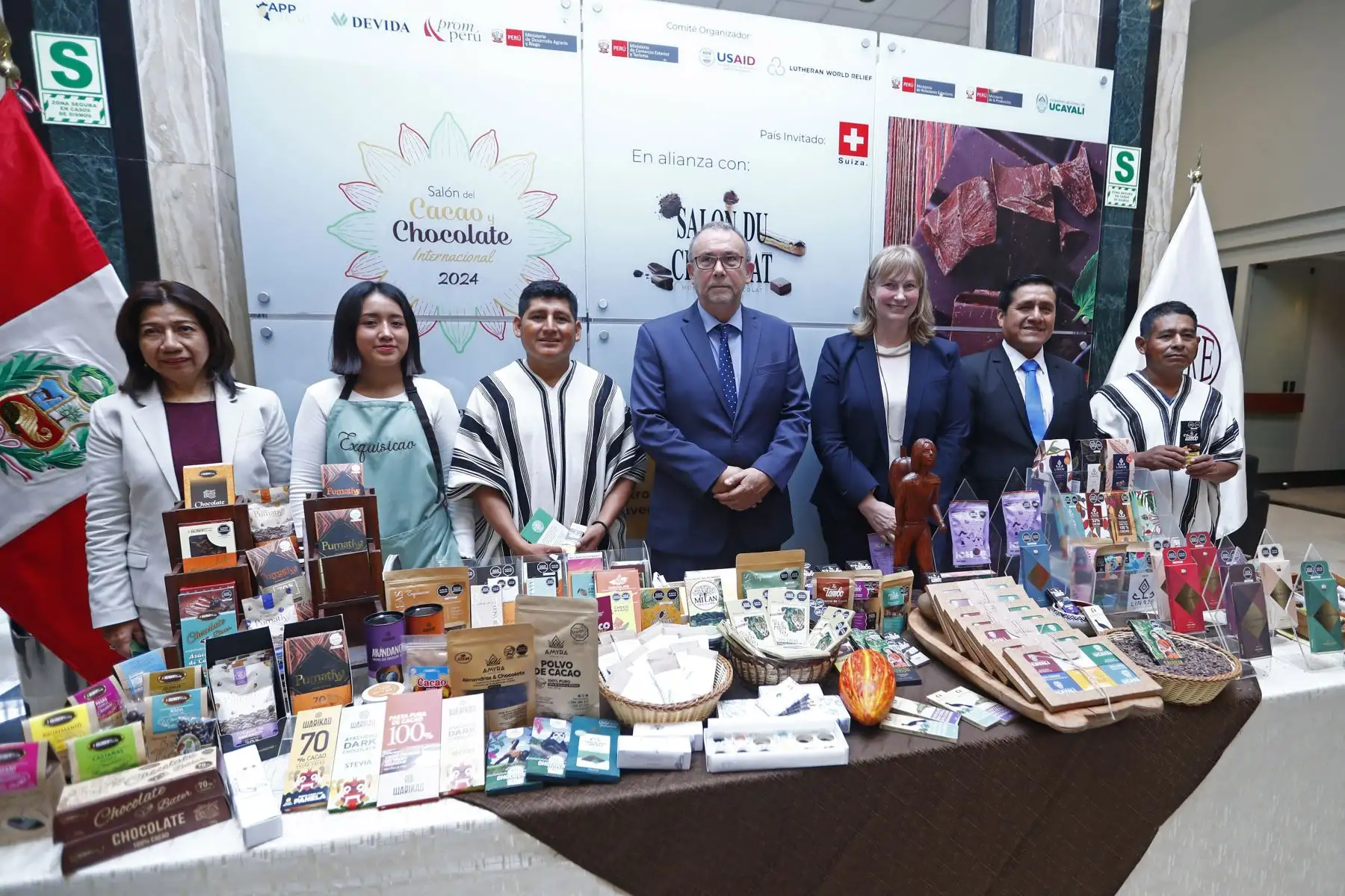 Desde la sede principal del Ministerio de Relaciones Exteriores se realizó el lanzamiento oficial del Salón del Cacao y Chocolate Internacional 2024, con la participación de autoridades públicas. Foto: ANDINA/Daniel Bracamonte