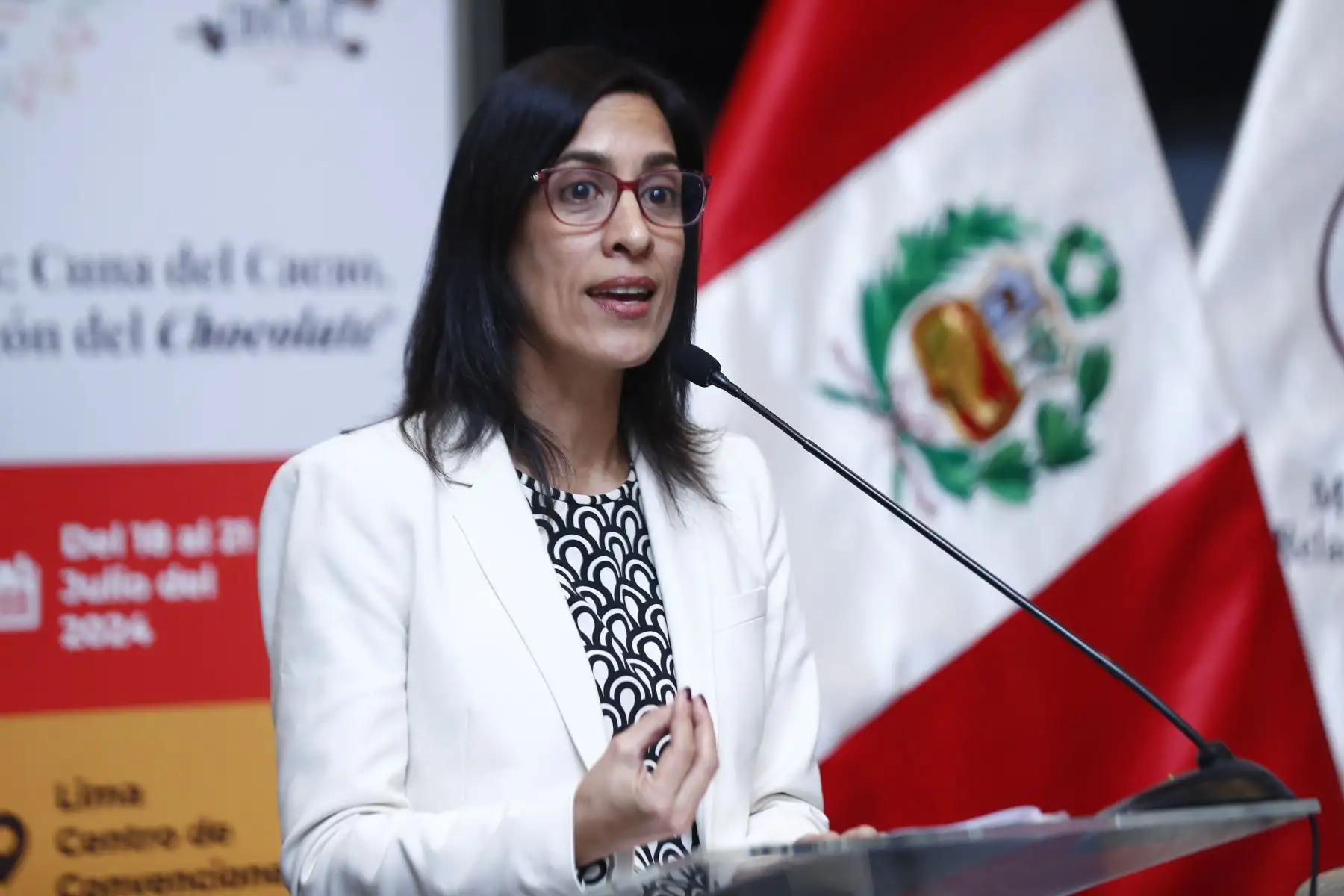 Desde la sede principal del Ministerio de Relaciones Exteriores se realizó el lanzamiento oficial del Salón del Cacao y Chocolate Internacional 2024, con la participación de autoridades públicas. Foto: ANDINA/Daniel Bracamonte