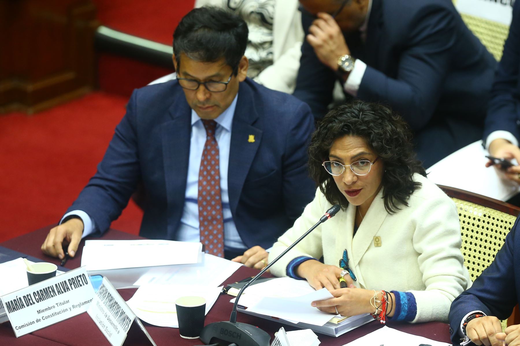 La ministra de Cultura, Leslie Urteaga, se presentó ante la Comisión de Constitución del Congreso de la República. Foto: ANDINA/Eddy Ramos