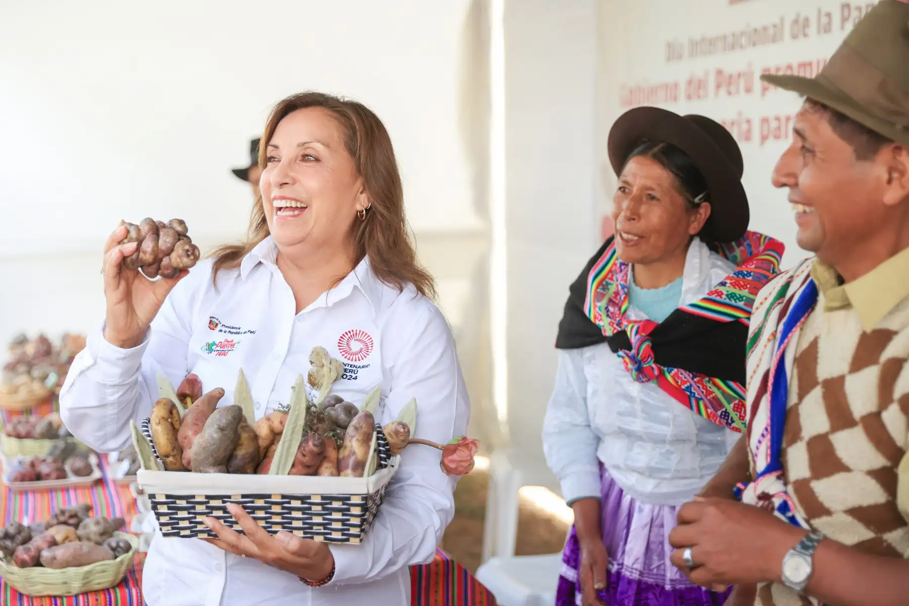 Presidenta Boluarte participa en lanzamiento de feria en Día Internacional de la Papa. Foto: ANDINA/Prensa Presidencia