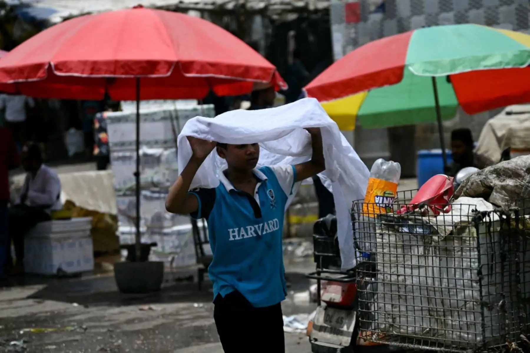 Las temperaturas en la capital de la India se dispararon a un récord nacional de 52,3 grados Celsius. Foto: AFP