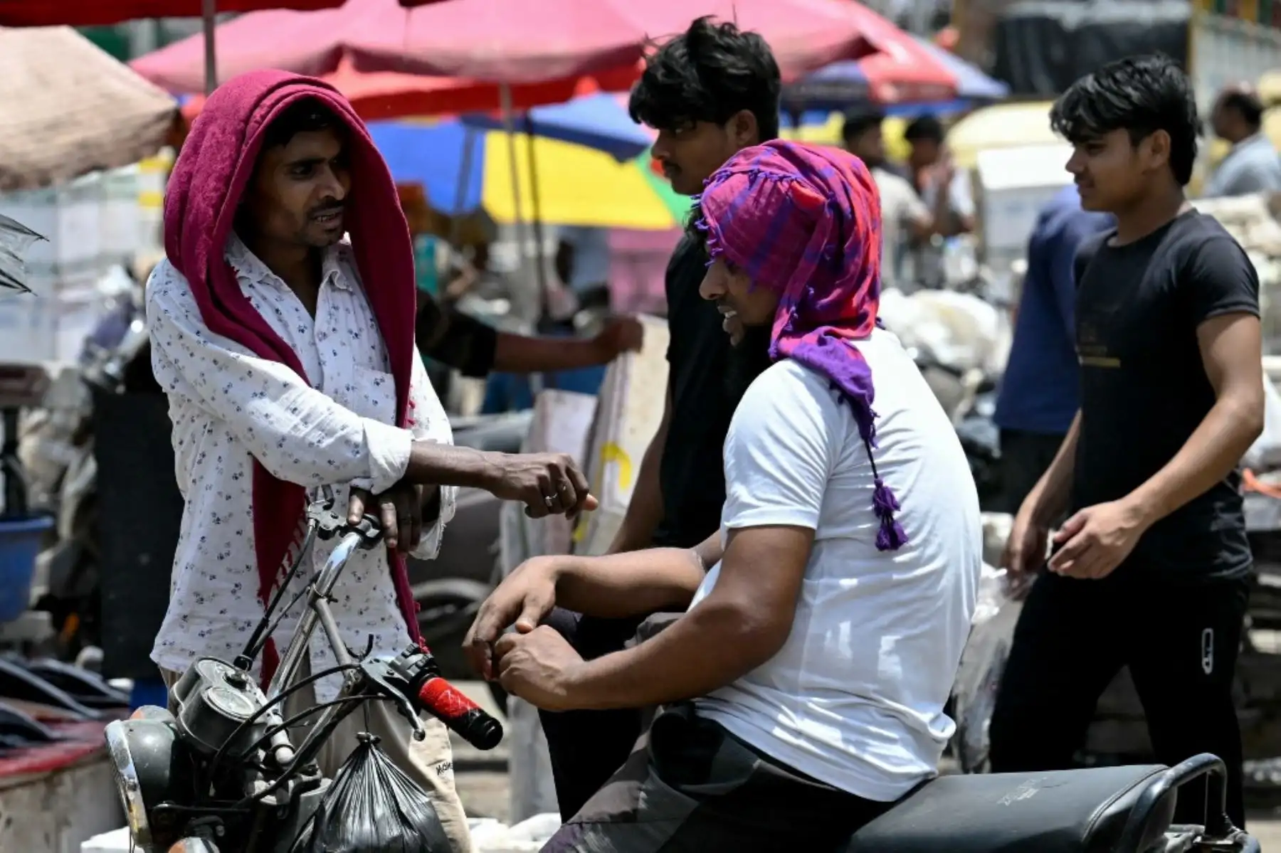 Las temperaturas en la capital de la India se dispararon a un récord nacional de 52,3 grados Celsius. Foto: AFP