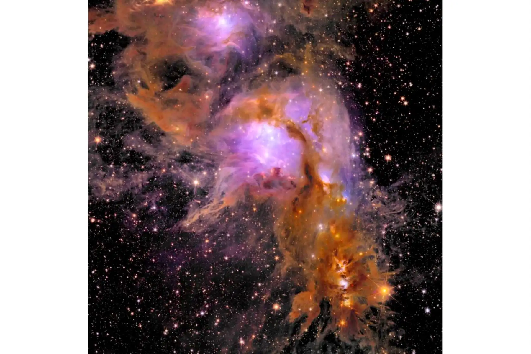 Esta impresionante imagen muestra Messier 78, un vibrante vivero estelar envuelto en polvo interestelar. Euclid se adentró en él con su cámara infrarroja, mostrando por primera vez regiones ocultas de formación estelar, cartografiando sus complejos filamentos de gas y polvo con un detalle sin precedentes, y descubriendo estrellas y planetas recién formados. Foto: ANDINA/Agencia Espacial Europea