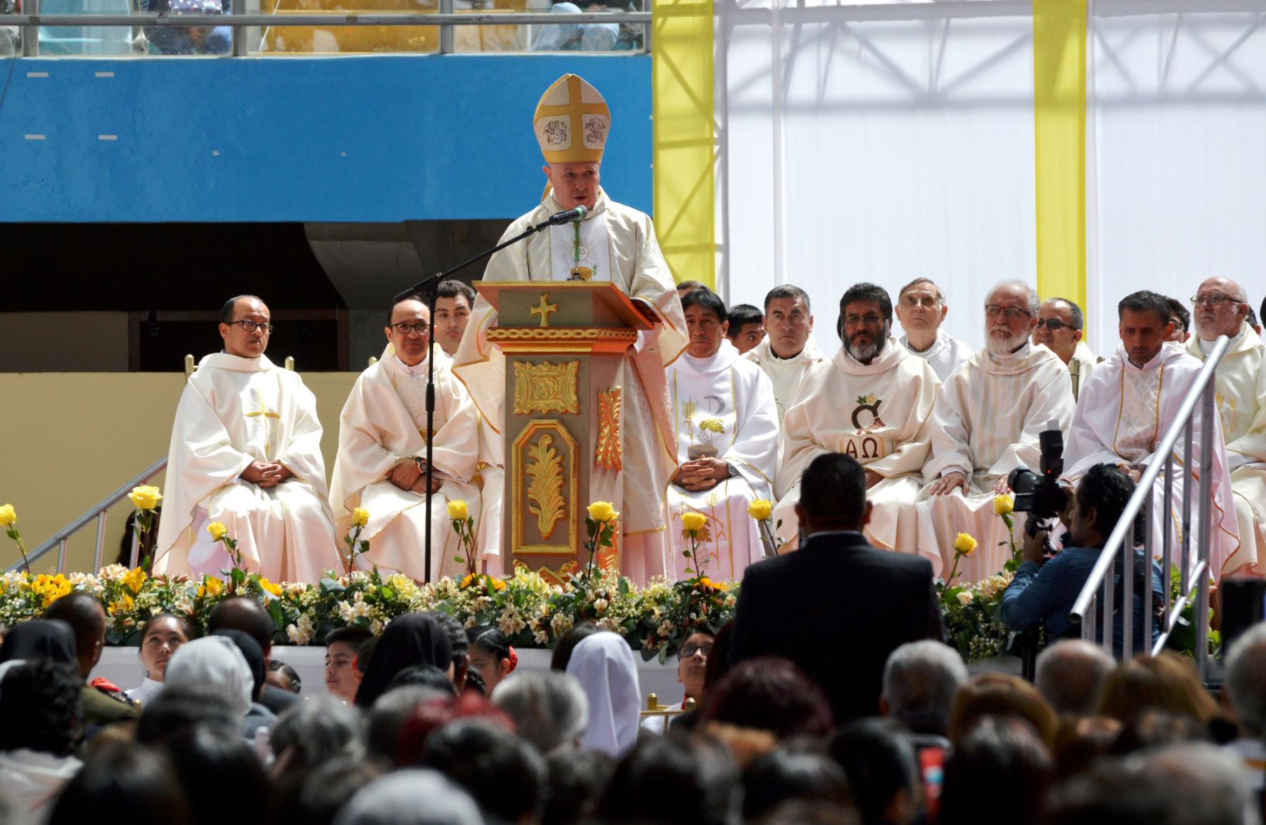 El nuncio apostólico agradeció la invitación de la Diócesis de Cajamarca para celebrar la solemnidad del Corpus Christi. Foto: ANDINA/Cortesía Eduard Lozano