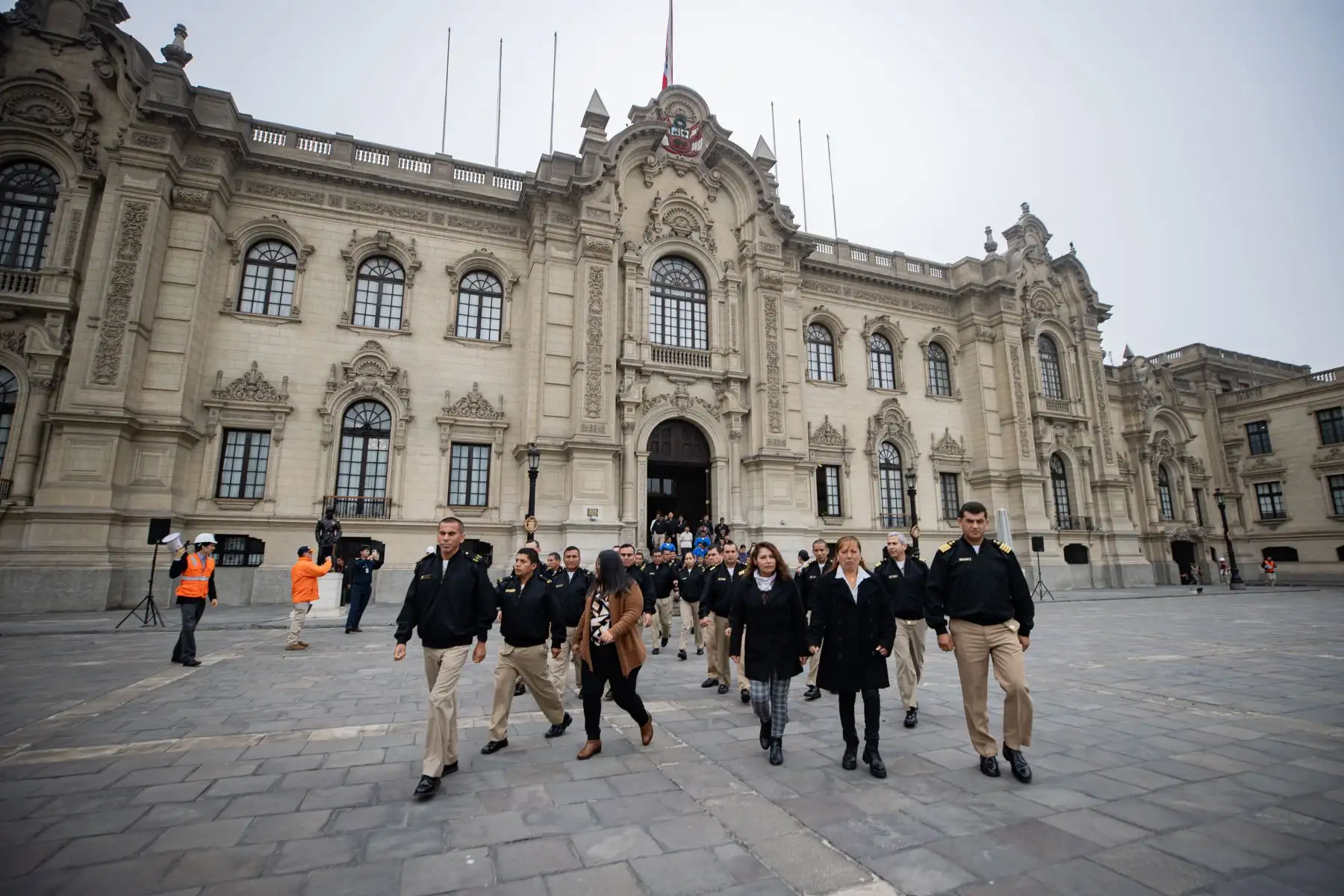 Palacio de Gobierno participa del Primer Simulacro Nacional Multipeligro 2024. Foto: ANDINA/Prensa Presidencia