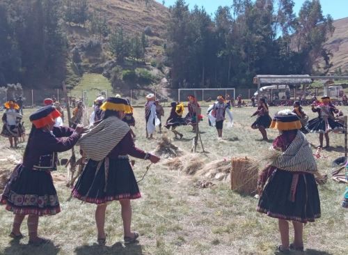 A ritmo de música y danzas autóctonas comunidades de Cusco celebraron la producción de más de 1,300 variedades de papa nativa. ANDINA/Difusión