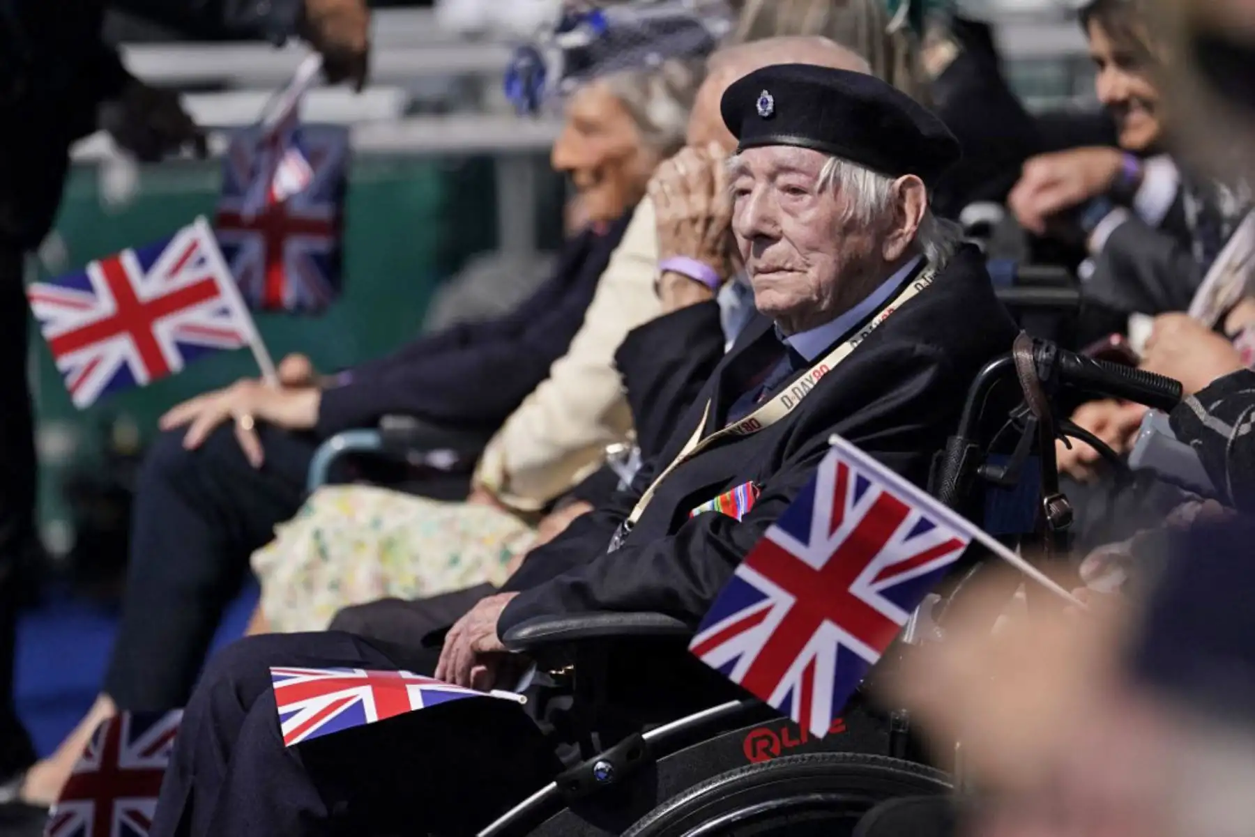 Los veteranos asisten a un evento conmemorativo nacional del Reino Unido para conmemorar el 80th aniversario del desembarco anfibio aliado en Francia en 1944. Foto: AFP
