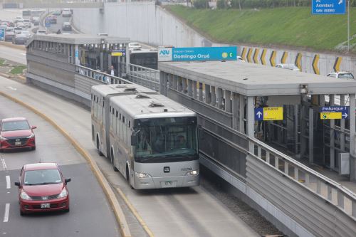 Servicio Expreso 1 del Metropolitano también funcionará los domingos. Foto: ANDINA/Luis Iparraguirre