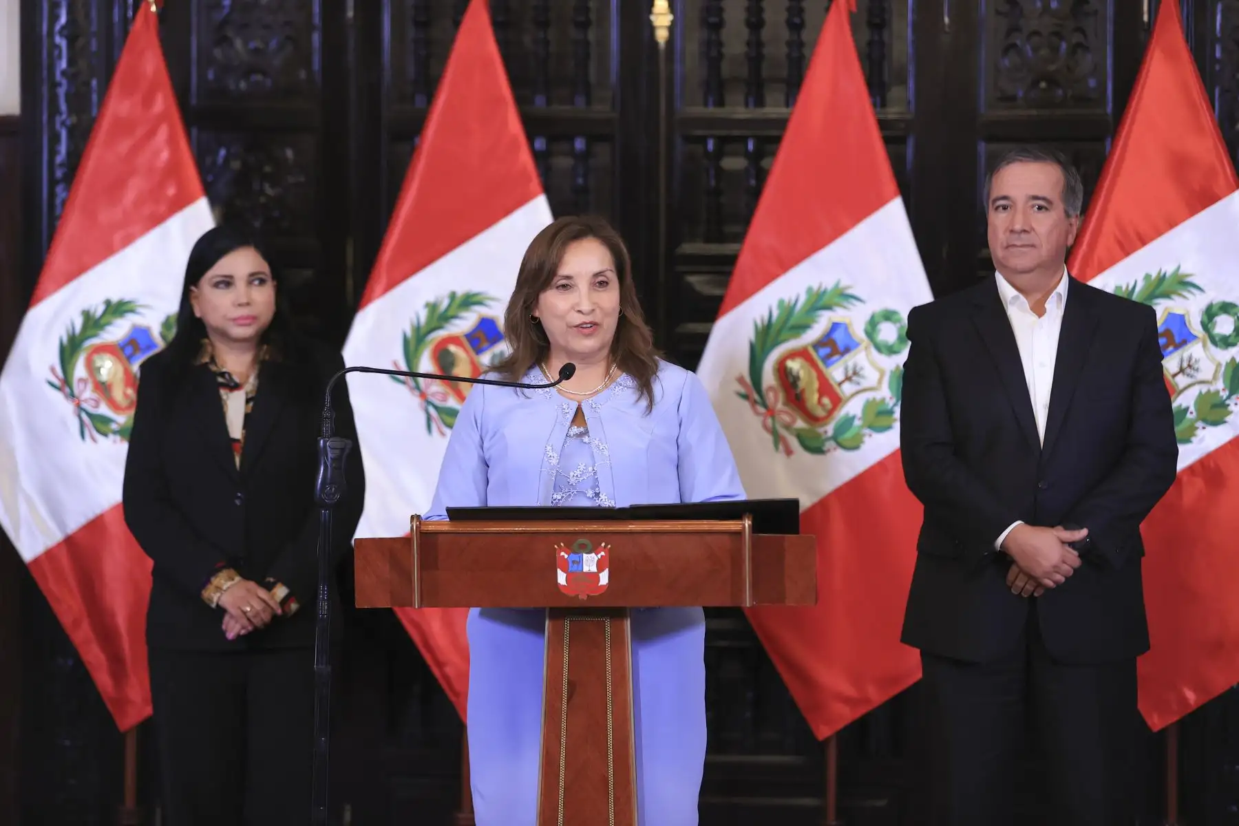 Ceremonia de firma de leyes para impulsar el desarrollo y la competitividad del sector portuario. 
Foto: ANDINA/ Prensa Presidencia