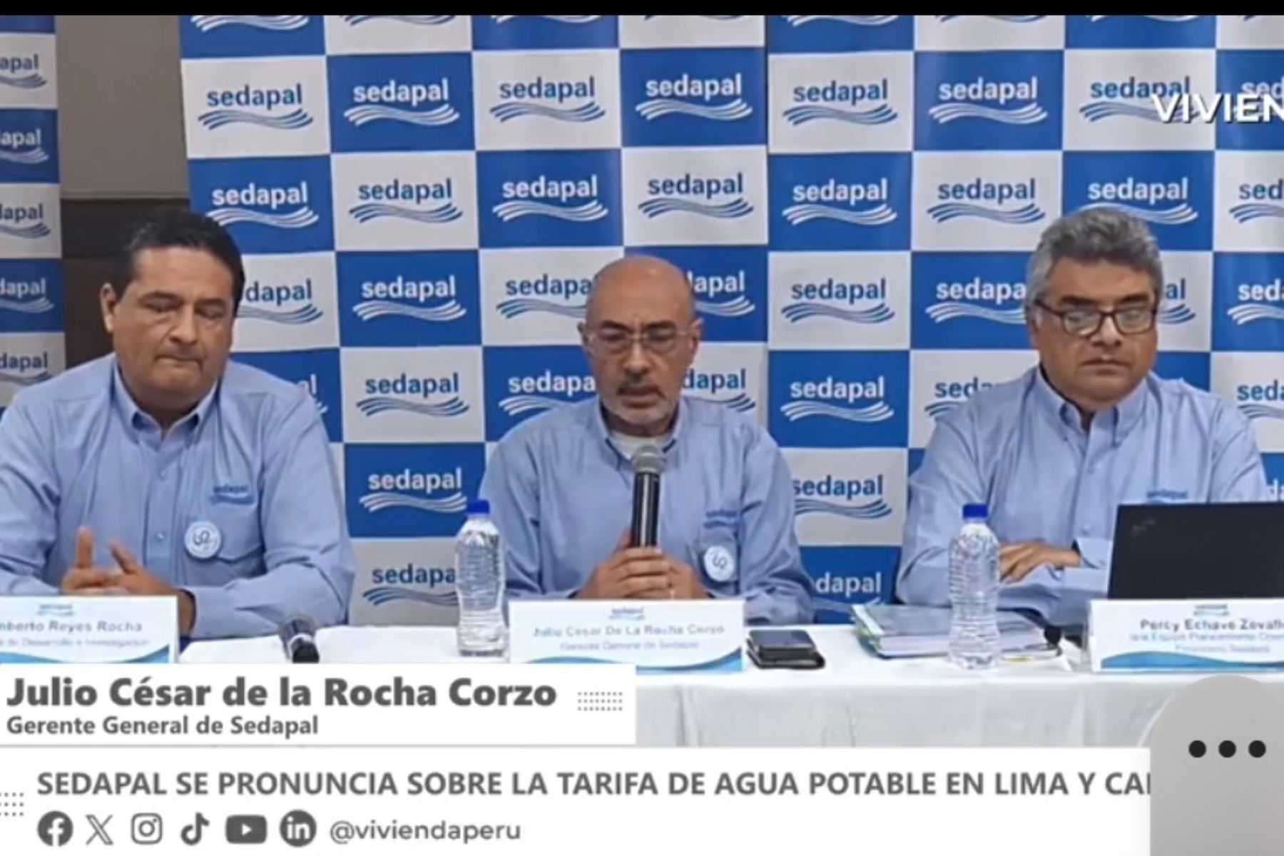 Sedapal se pronuncia sobre la tarifa  de agua potable en Lima y Callao. ANDINA/ Captura