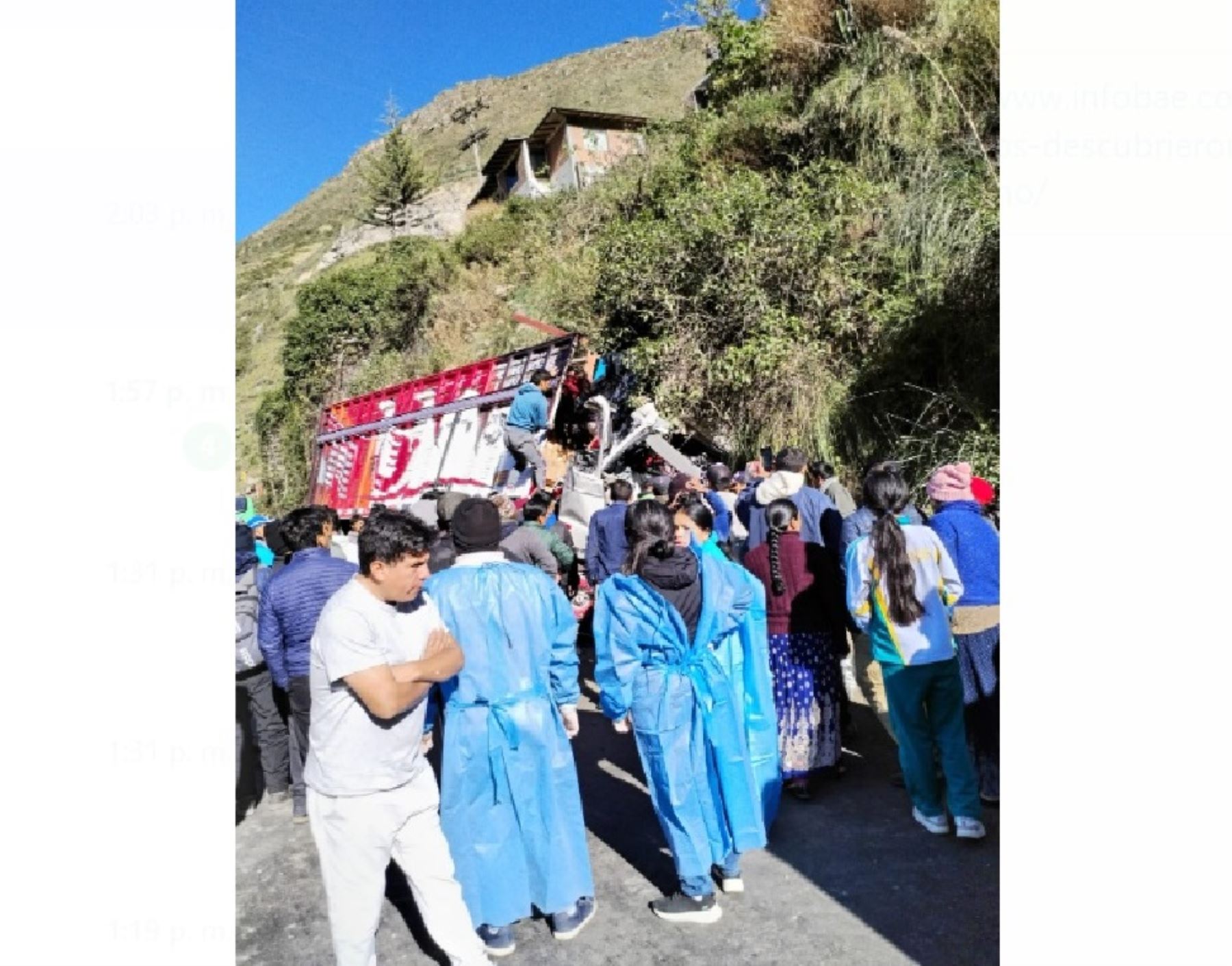 Dos heridos graves dejó el choque de un camión contra un cerro en la carretera Central, en el tramo Pasco - Huánuco, informó la Policía Nacional.