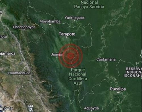 Un sismo de magnitud 4.1 se registró esta mañana en la provincia de Picota, región San Martín.
