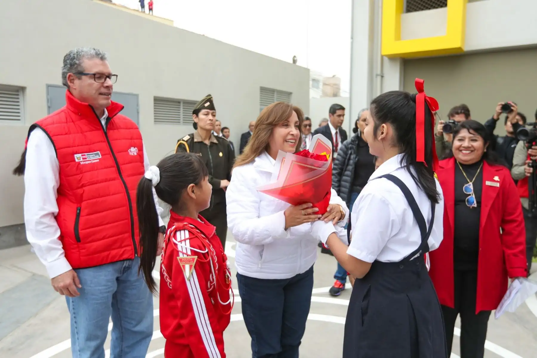 La presidenta Dina Boluarte inaugura la séptima Escuela Bicentenario, I.E. 0083 San Juan Macías, en San Luis. Foto: ANDINA/ Prensa Presidencia