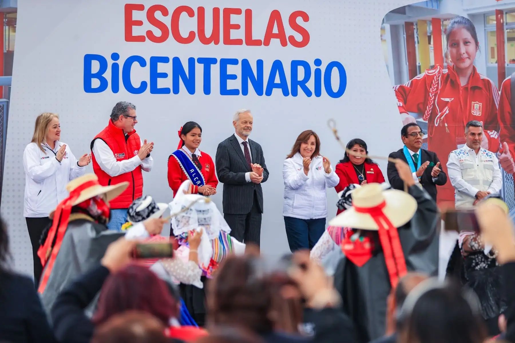 La presidenta Dina Boluarte inaugura la séptima Escuela Bicentenario, I.E. 0083 San Juan Macías, en San Luis. Foto: ANDINA/ Prensa Presidencia