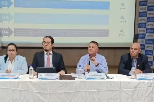 Conferencia de prensa de Sedapal. Presidente del directorio, Jorge Gómez, lideró convocatoria. ANDINA/ Sedapal.