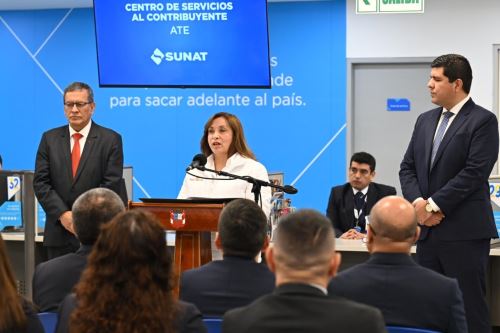 Presidenta Dina Boluarte Zegarra, inauguró nueva sede de Sunat en Ate. Foto: Cortesía.