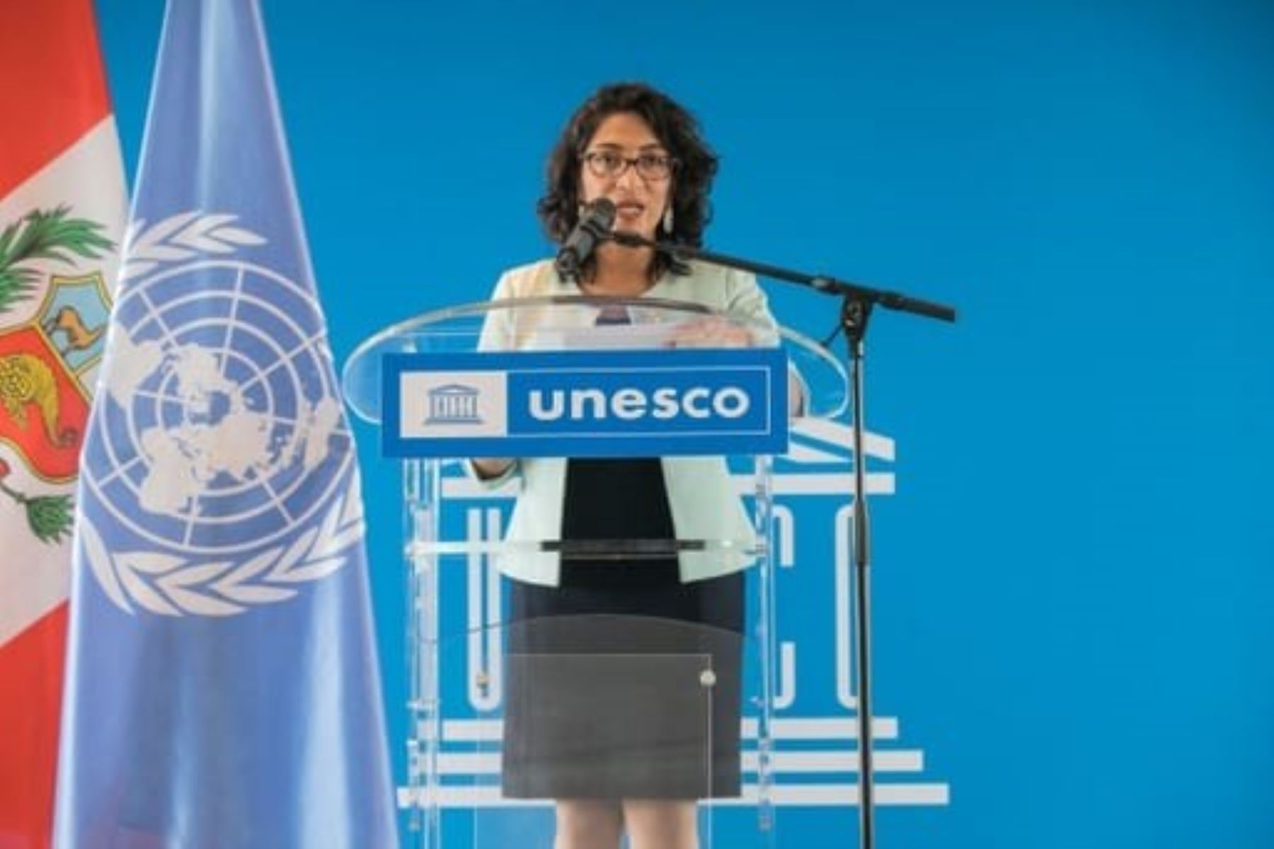 La ministra de Cultura, Leslie Urteaga, participa en reunión sobre patrimonio cultural inmaterial en París. Foto: MINCUL/Difusión