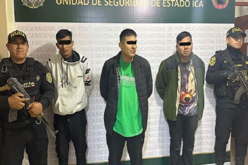 Los sujetos intervenidos fueron identificados como Michael Rojas Conde (30), César Garayar Yanqui (29) y Mario Anchahua Ayllón (25).