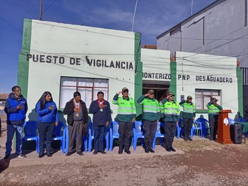 Policía Nacional inaugura un modero centro de videovigilancia y control digital en la zona de Desaguadero, en Puno, que permitirá mejorar la seguridad en la frontera. ANDINA/Difusión