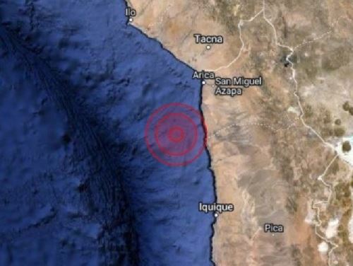 El epicentro del temblor de magnitud 4.0 que se registró cerca de Tacna se localizó en el océano Pacífico, informó el IGP.