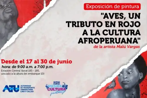 ATU presenta exposición “Aves, un tributo en rojo a la cultura afroperuana”. Foto: ANDINA/Difusión.