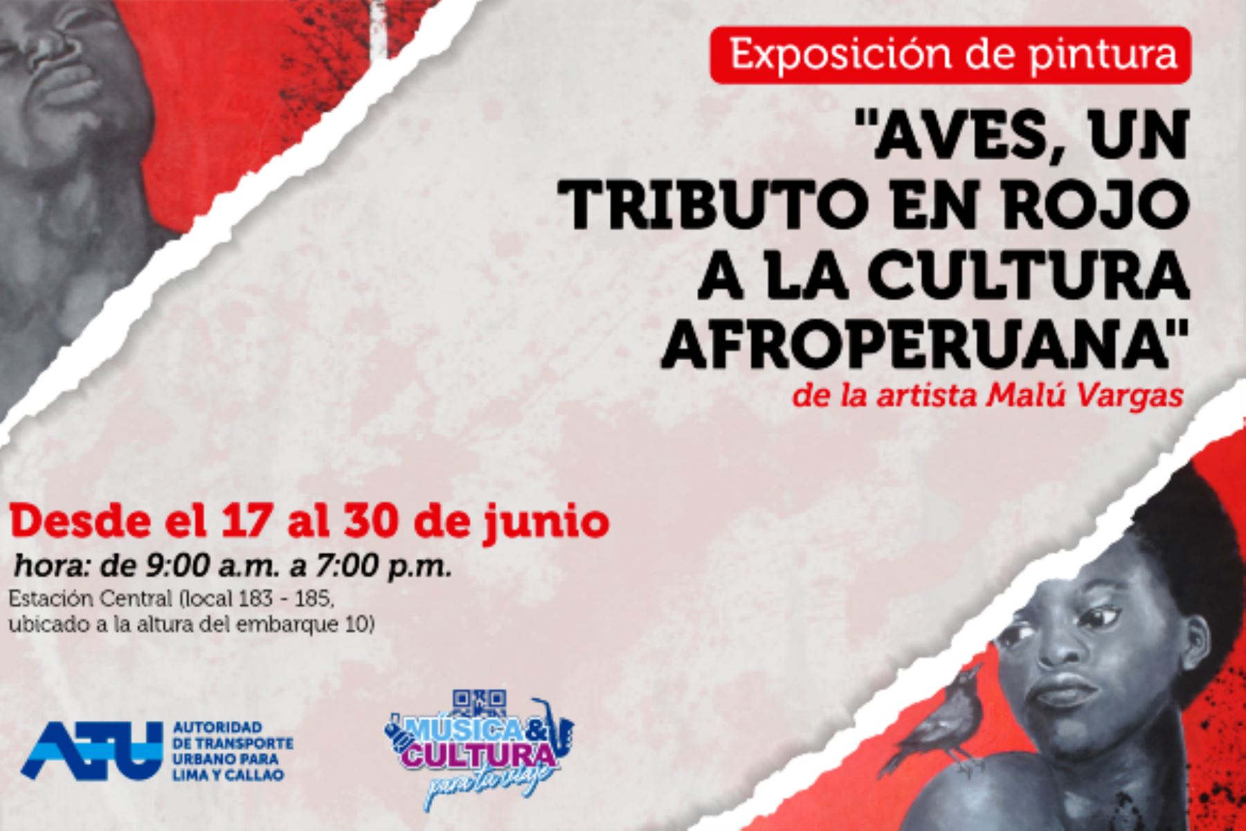 ATU presenta exposición “Aves, un tributo en rojo a la cultura afroperuana”. Foto: ANDINA/Difusión.