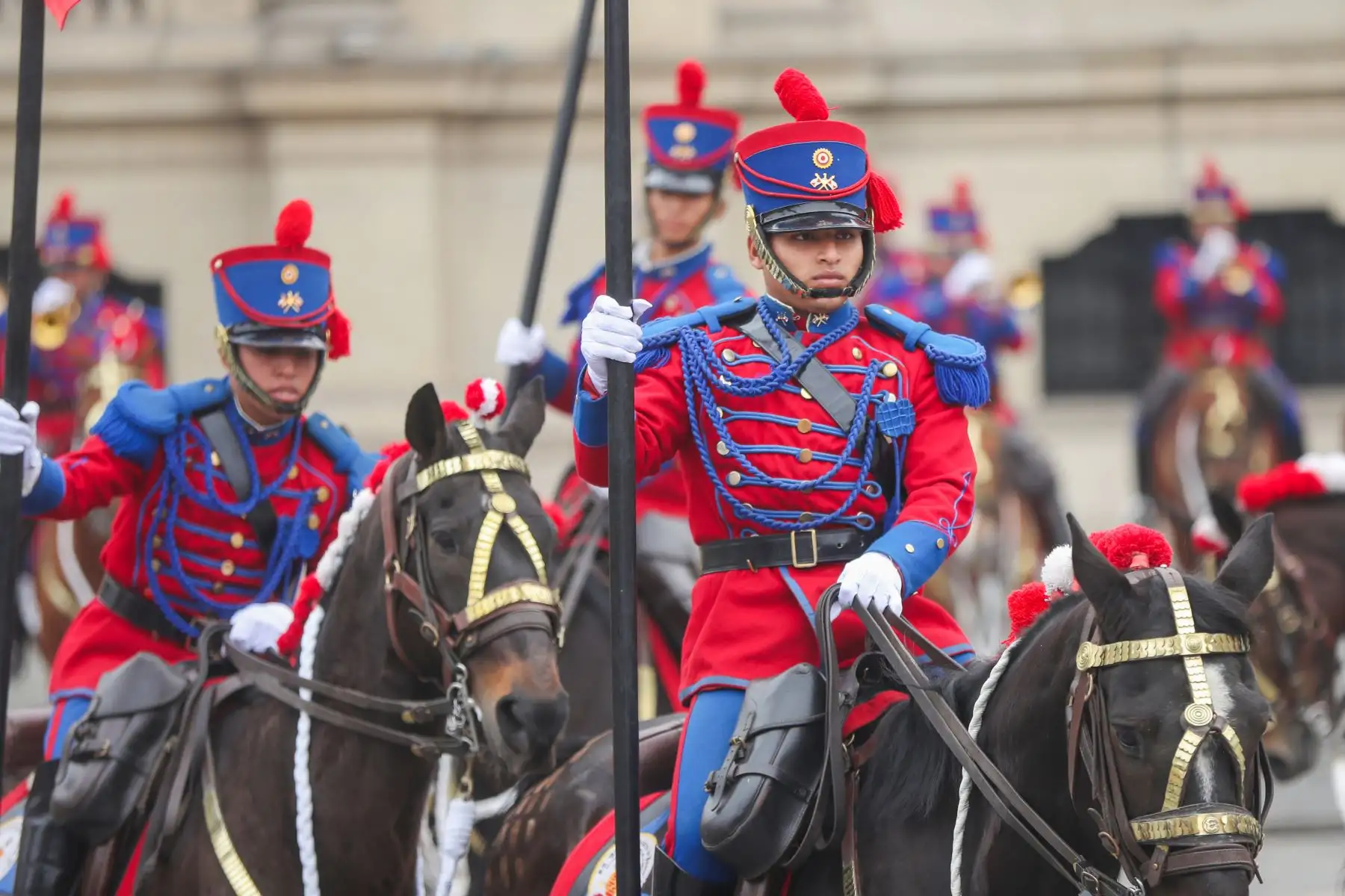 Tradicional Cambio de Guardia, en el Patio de Honor de Palacio de Gobierno. Foto: ANDINA/Prensa Presidencia