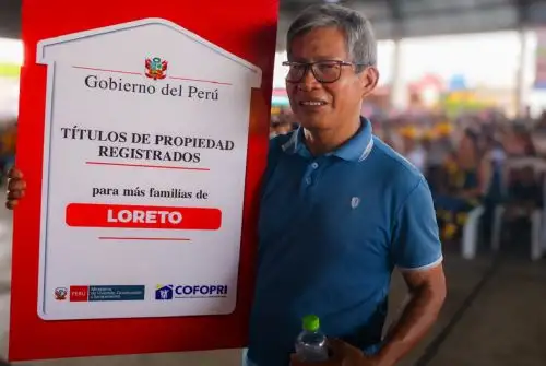 Beneficiario de la titulación gratuita en Loreto. Foto: Cortesía.