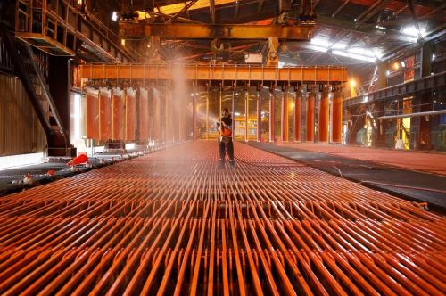 Producción de cátodos de cobre para la exportación. Foto: Cortesía.