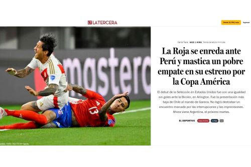 Reacciones en la prensa chilena tras el empate 0-0 con el seleccionado de Perú en la Copa América 2024. Foto: INTERNET/Medios