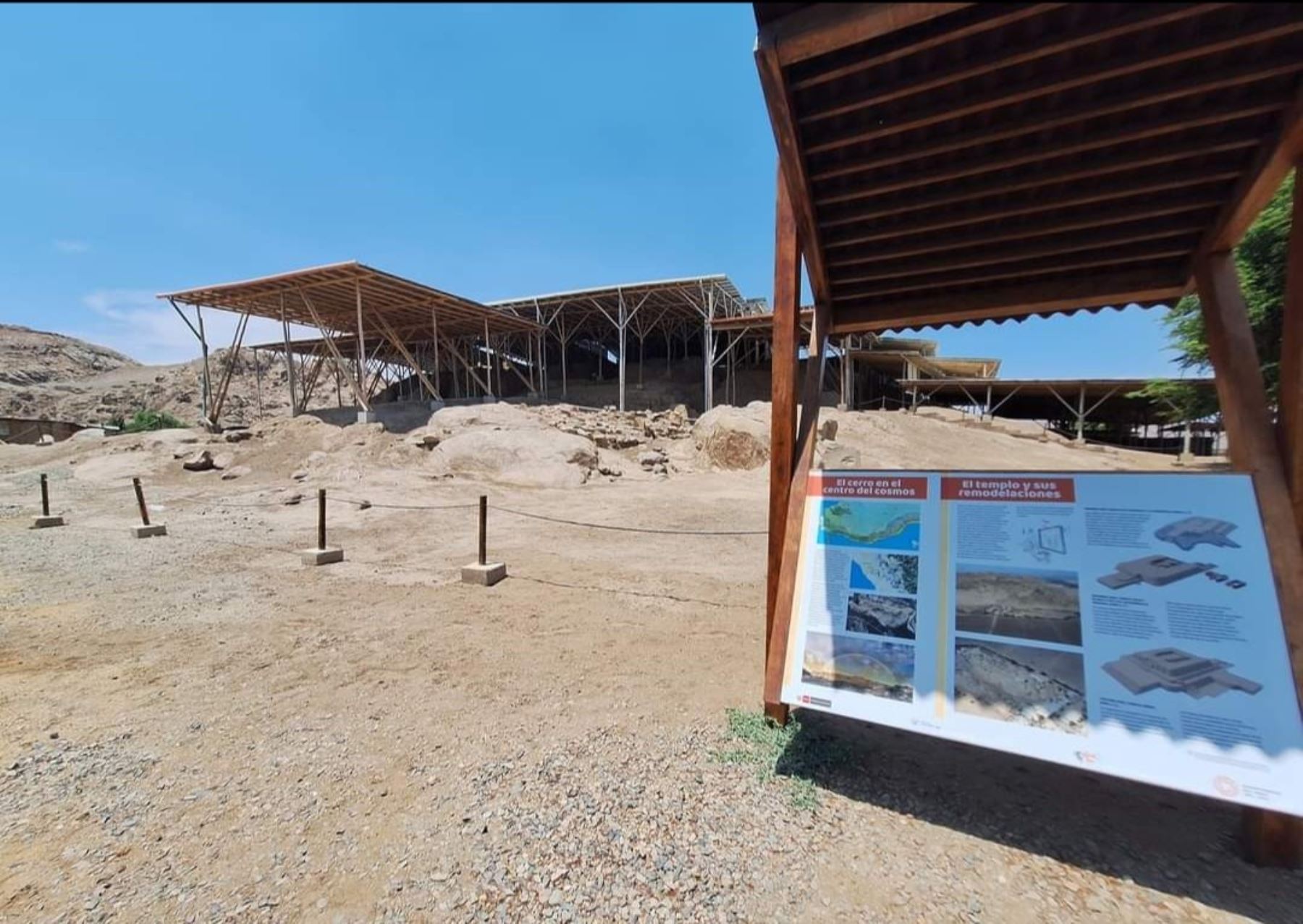 Así luce ahora la zona de ingreso a la Huaca Ventarrón, un importante sitio arqueológico de Lambayeque, considerado como uno de los centros de origen de la civilización en la costa norte de Perú. ANDINA/Difusión