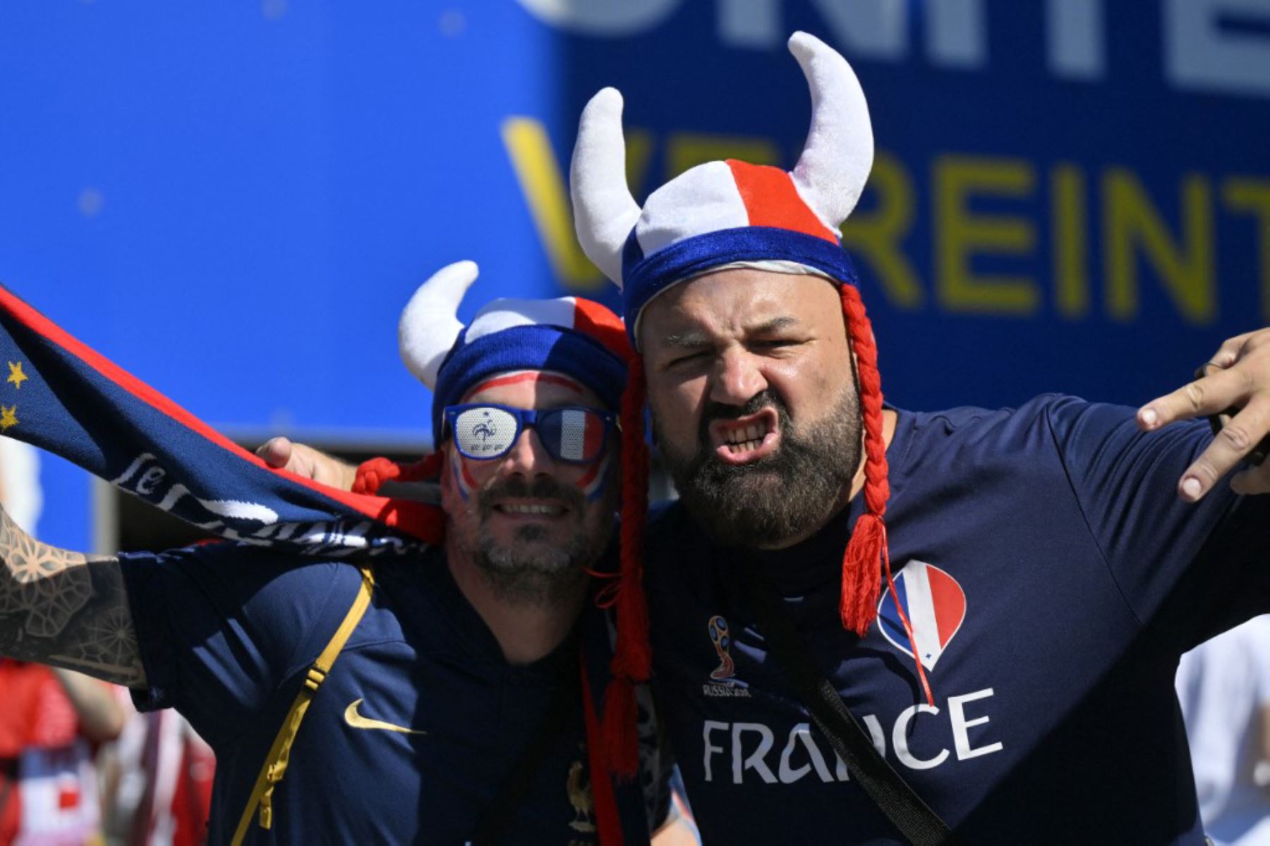 Hincha de Francia reacciona antes del partido de fútbol del Grupo D de la UEFA Euro 2024 entre Francia y Polonia en el BVB Stadion de Dortmund. Foto: AFP