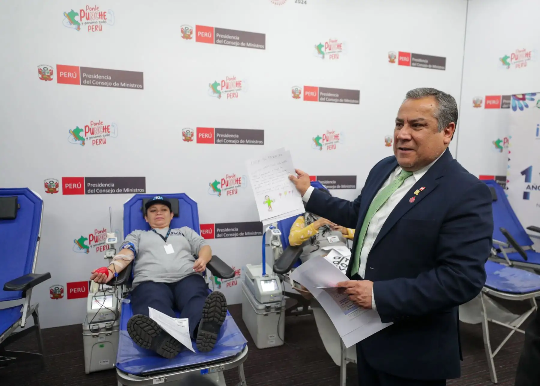 Personal de la PCM participó en campaña de donación de sangre para niñas y niños que se atienden en el Instituto Nacional de Salud del Niño de San Borja. Foto: ANDINA/ PCM