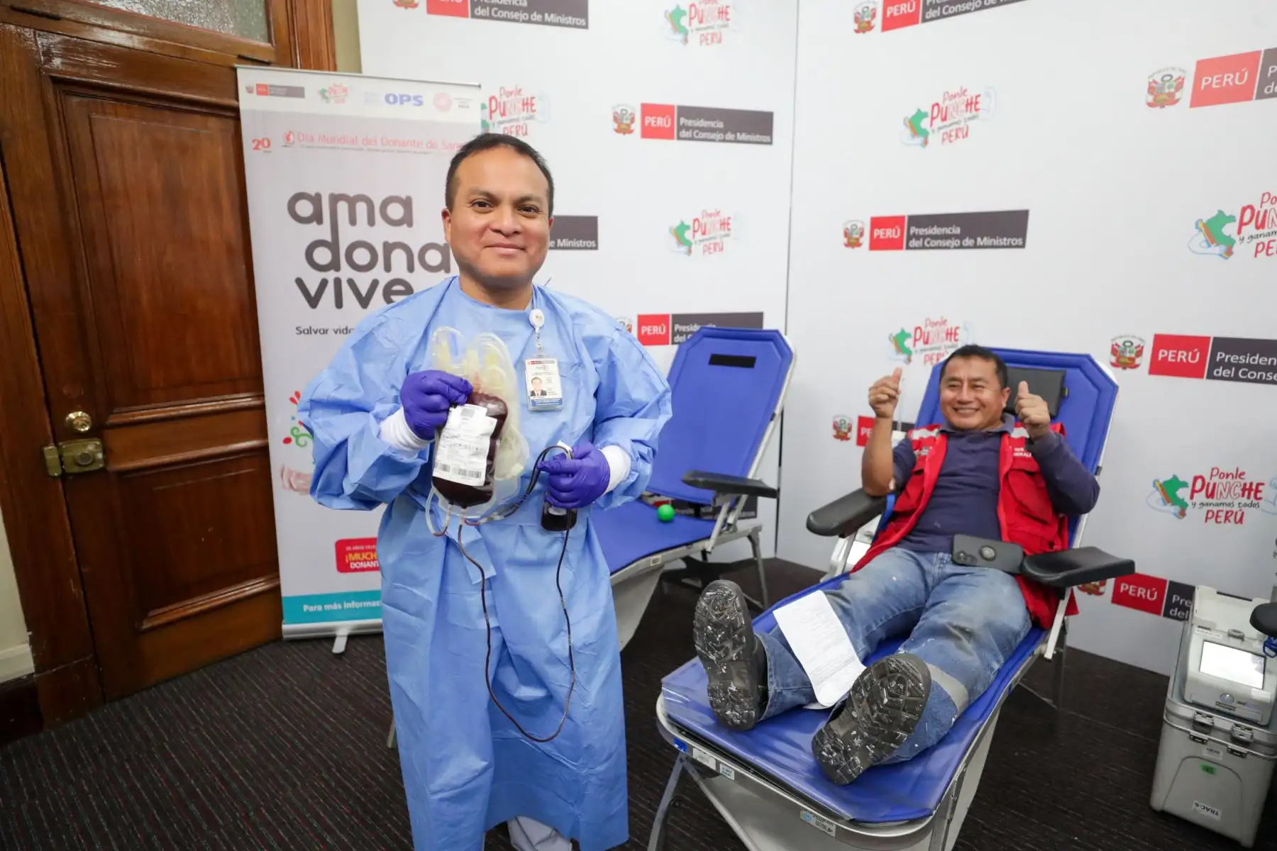 Personal de la PCM participó en campaña de donación de sangre para niñas y niños que se atienden en el Instituto Nacional de Salud del Niño de San Borja. Foto: ANDINA/ PCM